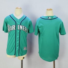 Wholesale Cheap Mariners Blank Green Cool Base Stitched Youth MLB Jersey