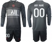 Wholesale Cheap Men 2021-2022 ClubParis Saint-GermainSecond away black Long Sleeve customized Soccer Jersey