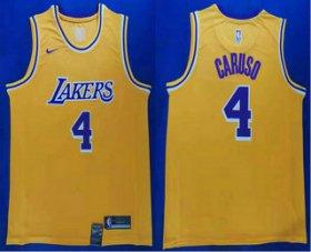 Wholesale Cheap Men\'s Los Angeles Lakers #4 Alex Caruso 2019 Yellow Nike Swingman Stitched NBA Jersey