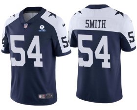 Wholesale Cheap Men\'s Dallas Cowboys #54 Jaylon Smith Navy 60th Anniversary Vapor Untouchable Stitched NFL Nike Limited Jersey