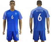 Wholesale Cheap Holland #6 Bazoer Away Soccer Country Jersey