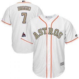 Wholesale Cheap Astros #7 Craig Biggio White 2018 Gold Program Cool Base Stitched Youth MLB Jersey