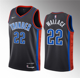 Wholesale Cheap Men\'s Oklahoma City Thunder #22 Cason Wallace Black 2023 Draft City Edition Stitched Basketball Jersey