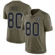 Wholesale Cheap Nike Raiders #80 Jerry Rice Olive Men's Stitched NFL Limited 2017 Salute To Service Jersey