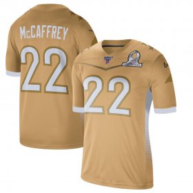 Wholesale Cheap Carolina Panthers #22 Christian McCaffrey Men\'s Nike 2020 NFC Pro Bowl Game Jersey Gold