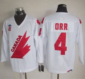Wholesale Cheap Olympic 1991 CA. #4 Bobby Orr White CCM Throwback Stitched NHL Jersey