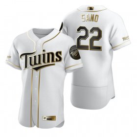 Wholesale Cheap Minnesota Twins #22 Miguel Sano White Nike Men\'s Authentic Golden Edition MLB Jersey