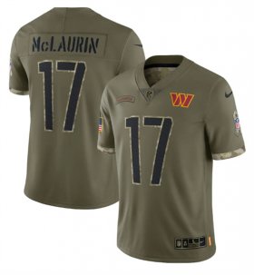Wholesale Cheap Men\'s Washington Commanders #17 Terry McLaurin 2022 Olive Salute To Service Limited Stitched Jersey