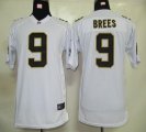 Wholesale Cheap Nike Saints #9 Drew Brees White Youth Stitched NFL Elite Jersey