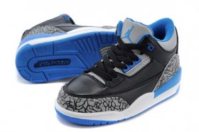 Wholesale Cheap Air Jordan 3 Kids Sport Blue Black/gray cement-Sport blue