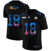 Cheap Cincinnati Bengals #18 A.J. Green Men's Nike Multi-Color Black 2020 NFL Crucial Catch Vapor Untouchable Limited Jersey