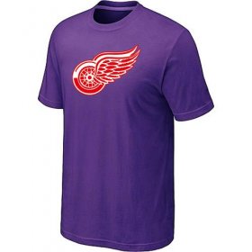 Wholesale Cheap Detroit Red Wings Big & Tall Logo Purple NHL T-Shirt