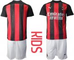 Wholesale Cheap Youth 2020-2021 club AC milan home red Soccer Jerseys