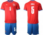 Wholesale Cheap Men 2020-2021 European Cup Czech Republic home red 5 Soccer Jersey
