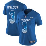 Wholesale Cheap Nike Seahawks #3 Russell Wilson Royal Women's Stitched NFL Limited NFC 2019 Pro Bowl Jersey