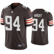 Wholesale Cheap Mens Cleveland Browns #94 Alex Wright Brown Vapor Untouchable Limited Stitched Jersey