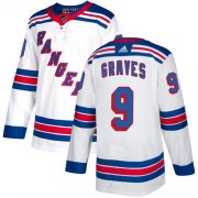 Wholesale Cheap Adidas Rangers #9 Adam Graves White Away Authentic Stitched NHL Jersey