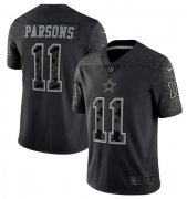 Wholesale Cheap Men's Dallas Cowboys #11 Micah Parsons Black Reflective Limited Stitched Football Jersey