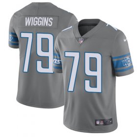 Wholesale Cheap Nike Lions #79 Kenny Wiggins Gray Men\'s Stitched NFL Limited Rush Jersey