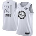 Wholesale Cheap Nike 76ers #21 Joel Embiid White NBA Jordan Swingman 2018 All-Star Game Jersey