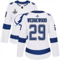 Cheap Adidas Lightning #29 Scott Wedgewood White Road Authentic Women's 2020 Stanley Cup Champions Stitched NHL Jersey