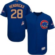 Wholesale Cheap Cubs #28 Kyle Hendricks Blue Flexbase Authentic 2017 Gold Program Stitched MLB Jersey
