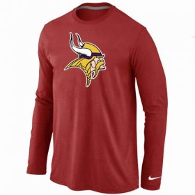 Wholesale Cheap Nike Minnesota Vikings Logo Long Sleeve T-Shirt Red