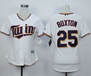 Wholesale Cheap Twins #25 Byron Buxton White Home Women's Stitched MLB Jersey