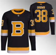 Wholesale Cheap Men's Boston Bruins #38 Patrick Brown Black Home Breakaway Stitched Jersey