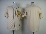 Wholesale Cheap Giants Blank Cream Gold No. Stitched MLB Jersey