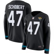 Wholesale Cheap Nike Jaguars #47 Joe Schobert Black Team Color Women's Stitched NFL Limited Therma Long Sleeve Jersey