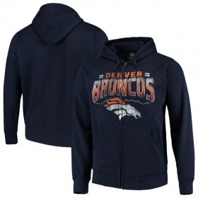 Wholesale Cheap Denver Broncos G-III Sports by Carl Banks Perfect Season Full-Zip Hoodie Navy