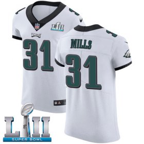 Wholesale Cheap Nike Eagles #31 Jalen Mills White Super Bowl LII Men\'s Stitched NFL Vapor Untouchable Elite Jersey