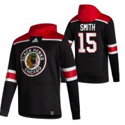 Wholesale Cheap Chicago Blackhawks #15 Zack Smith Adidas Reverse Retro Pullover Hoodie Black
