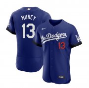 Wholesale Cheap Men's Los Angeles Dodgers #13 Max Muncy Blue 2021 City Connect Flex Base Stitched Jersey