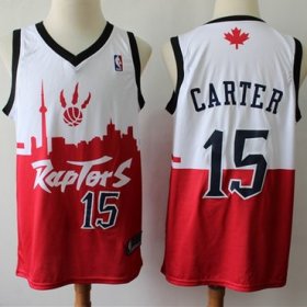Wholesale Cheap Raptors #15 Vince Carter White Red Basketball Swingman City Edition Jersey