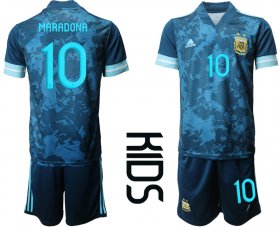 Wholesale Cheap Youth 2020-2021 Season National team Argentina awya blue 10 Soccer Jersey