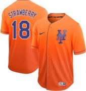 Wholesale Cheap Nike Mets #18 Darryl Strawberry Orange Fade Authentic Stitched MLB Jersey