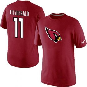 Wholesale Cheap Nike Arizona Cardinals #11 Larry Fitzgerald Name & Number NFL T-Shirt Red