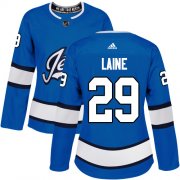 Wholesale Cheap Adidas Jets #29 Patrik Laine Blue Alternate Authentic Women's Stitched NHL Jersey
