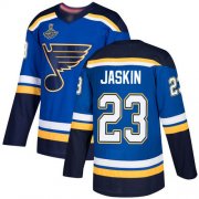 Wholesale Cheap Adidas Blues #23 Dmitrij Jaskin Blue Home Authentic Stanley Cup Champions Stitched NHL Jersey