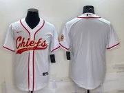 Wholesale Cheap Men's Kansas City Chiefs Blank White With Patch Cool Base Stitched Baseball Jersey