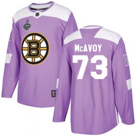 Wholesale Cheap Adidas Bruins #73 Charlie McAvoy Purple Authentic Fights Cancer Stanley Cup Final Bound Stitched NHL Jersey