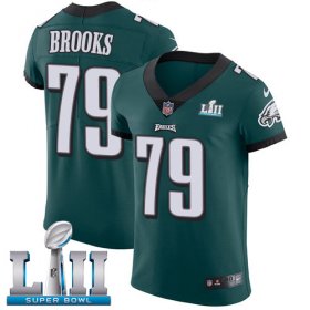 Wholesale Cheap Nike Eagles #79 Brandon Brooks Midnight Green Team Color Super Bowl LII Men\'s Stitched NFL Vapor Untouchable Elite Jersey