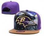 Wholesale Cheap Ravens Team Logo Purple Adjustable Leather Hat TX