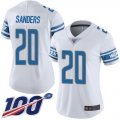 Wholesale Cheap Nike Lions #20 Barry Sanders White Women's Stitched NFL 100th Season Vapor Limited Jersey