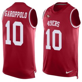 Wholesale Cheap Nike 49ers #10 Jimmy Garoppolo Red Team Color Men\'s Stitched NFL Limited Tank Top Jersey