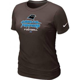 Wholesale Cheap Women\'s Nike Carolina Panthers Critical Victory NFL T-Shirt Brown
