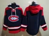 Wholesale Cheap Men's Hockey Montreal Canadiens Blank Navy Blue Hoodie
