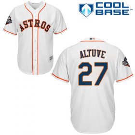 Wholesale Cheap Astros #27 Jose Altuve White New Cool Base 2019 World Series Bound Stitched MLB Jersey